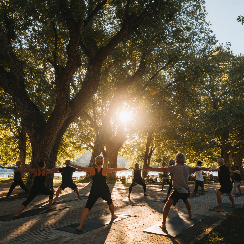 Modern jóga filozófia ábrázolása geometrikus formákkal